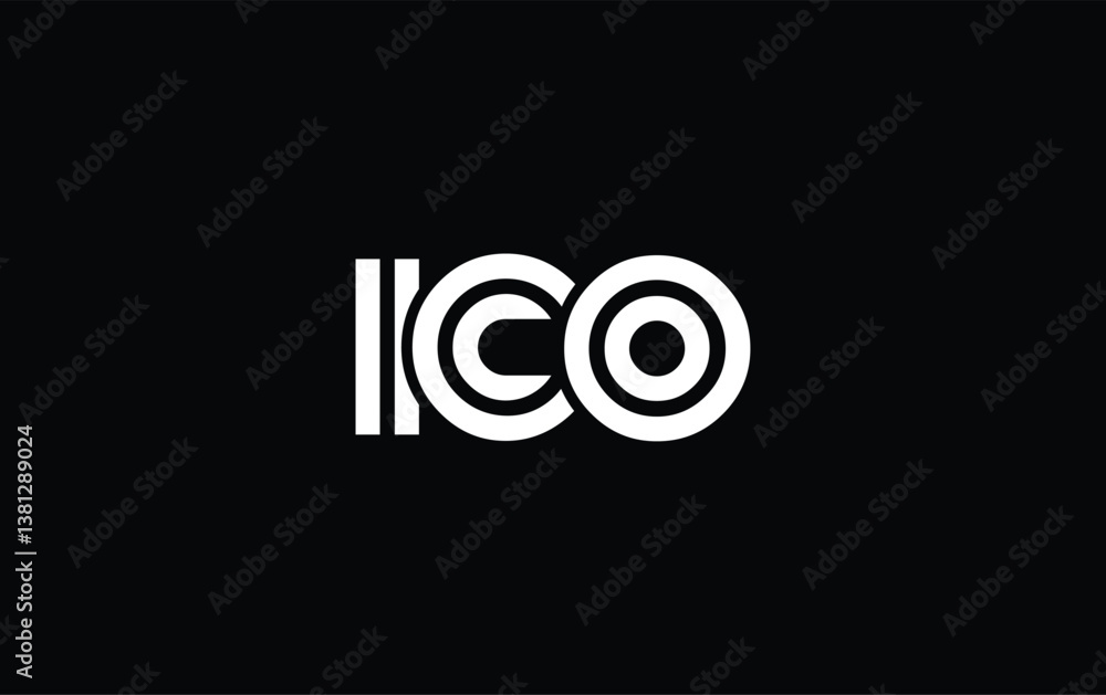 Obraz premium ICO Creative Unique Modern Letter Logo Design. Stylized logo featuring a unique letter design, presenting abstract minimalist aesthetics and modern appeal.