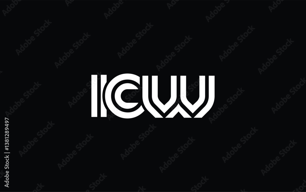 Obraz premium ICW Creative Unique Modern Letter Logo Design. Stylized logo featuring a unique letter design, presenting abstract minimalist aesthetics and modern appeal.