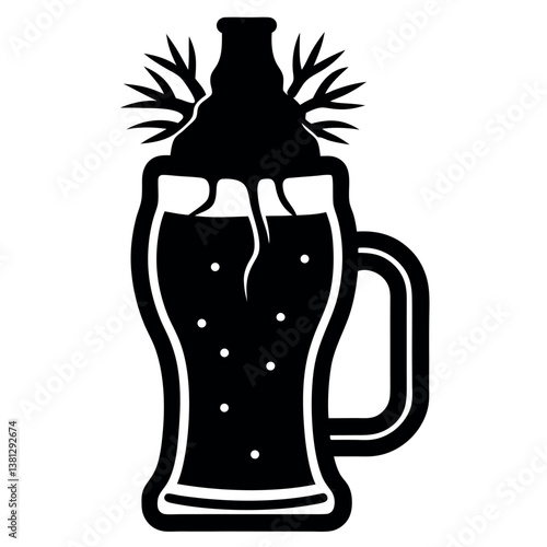 Ros wine-silhouette-illustration-on-white-background.
