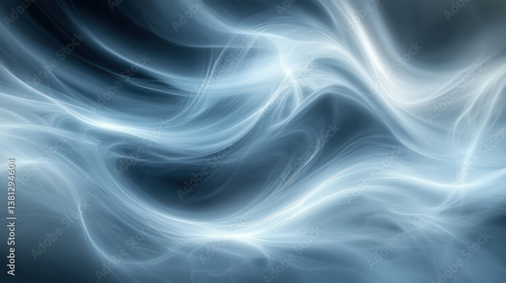 Obraz premium Abstract swirling light waves, dark background, digital art, website design