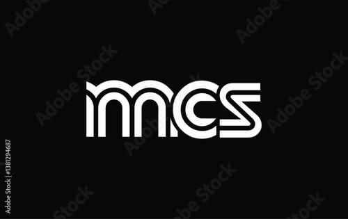 MCS Creative Unique Modern Letter Logo Design. Stylized logo featuring a unique letter design, presenting abstract minimalist aesthetics and modern appeal.