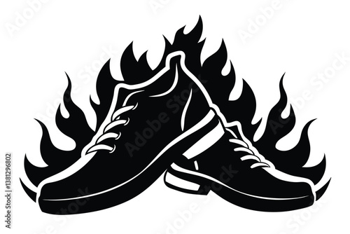 Burning Shoes Silhouette 