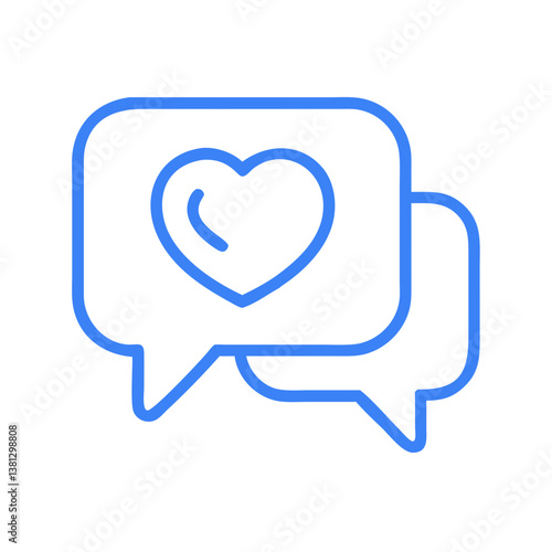 Speech bubble with heart symbol representing love and mental support