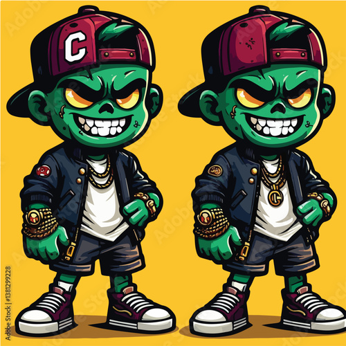 Undead Trendsetter: A Cartoon Zombie with Edge