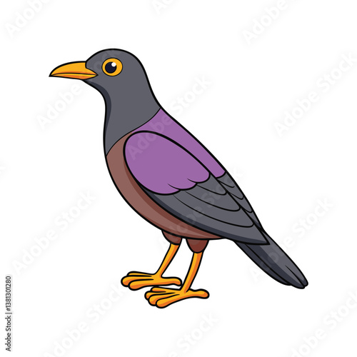  Daurian Starling Bird Realistic Art