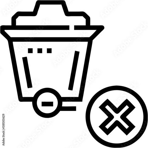 Remove item icon illustration depicting deletion concept, business icon