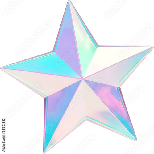 Iridescent 3d Holographic Star Shape Graphic
