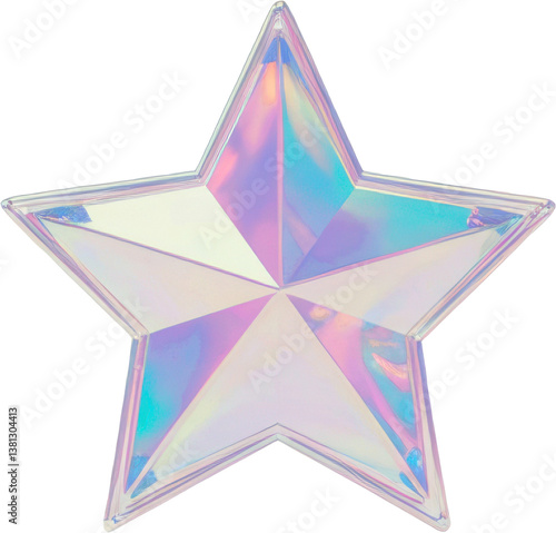 Iridescent 3d Holographic Star Shape Graphic