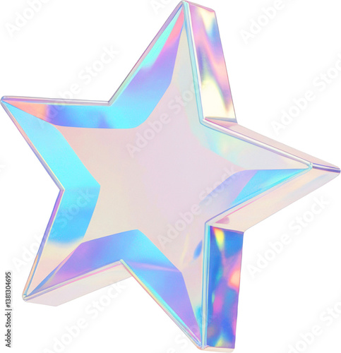 Iridescent Holographic Star Shape Graphic