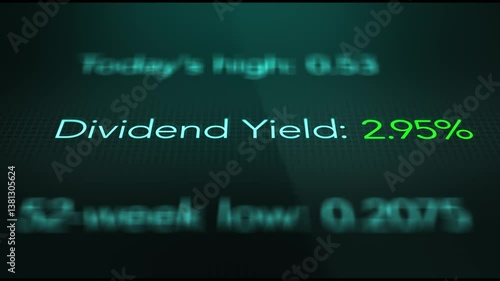 Camera pans across a stock with healthy dividend yield 2