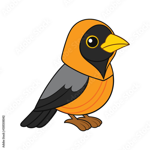  Hooded Oriole Bird Realistic Art