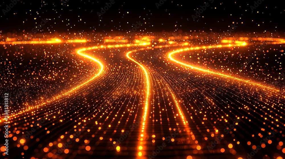 Fototapeta premium Glowing Paths Abstract Image