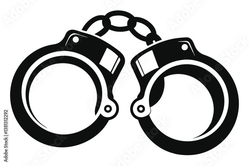 of Metal Handcuffs with Chain 