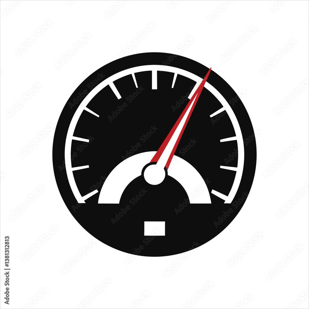 Speedometer Silhouette Icon Performance and Speed Vector Speedometer Silhouette Icon Performance and Speed Vector