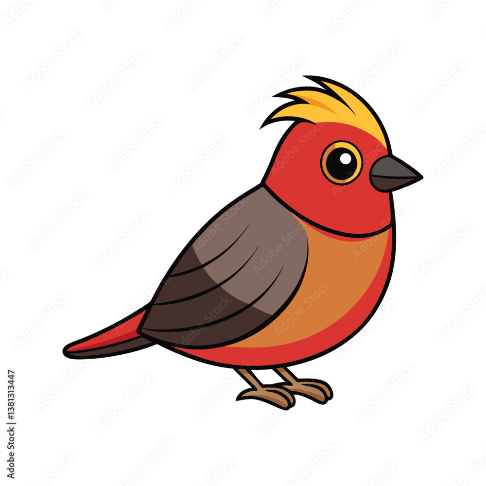 Fototapeta premium Stunning Ruby-Crowned Kinglet Nature Illustration