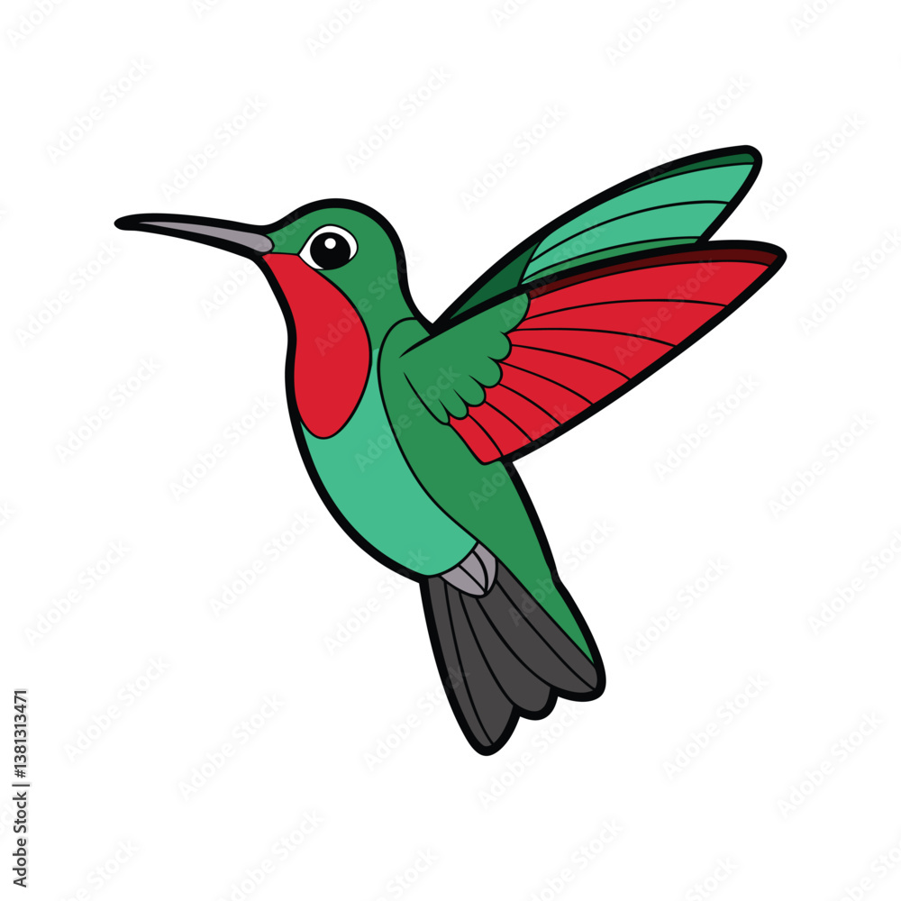 Vivid Ruby-Throated Hummingbird Bird Design Vivid Ruby-Throated Hummingbird Bird Design
