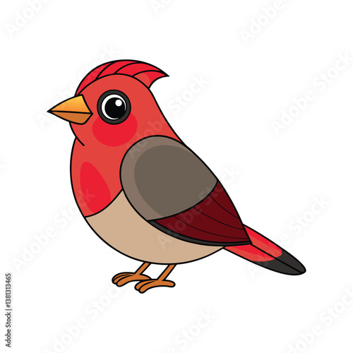  Bright Ruby-Crowned Kinglet Bird Artwork