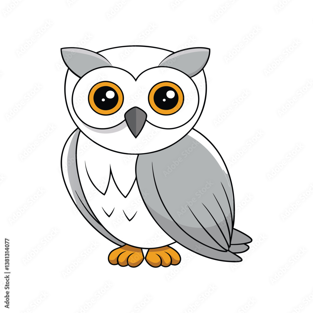 Fototapeta premium Bright Snowy Owl Bird Artwork