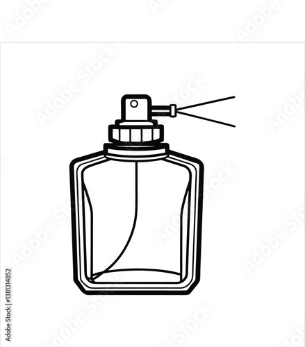 Transparent Perfume Bottle Icon Line Art Vector Illustration