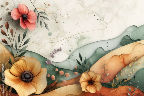 fabric texture with flowers