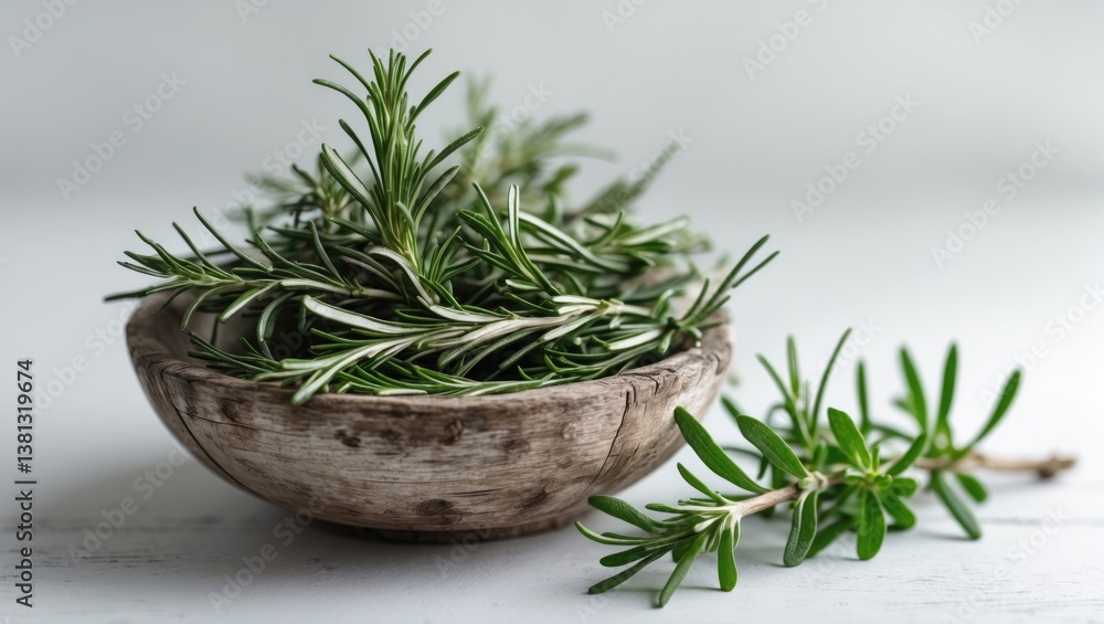 Rosemary fresh and dried on a light backdrop. Rosemary fresh and dried on a light backdrop.