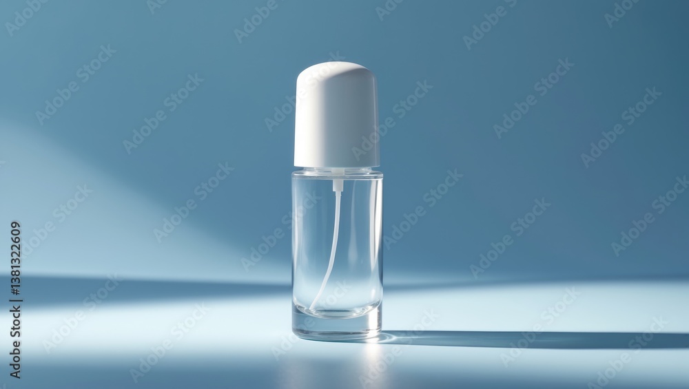 Roll-on deodorant against a blue backdrop. Roll-on deodorant against a blue backdrop.
