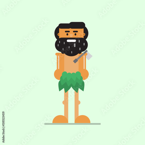 Cartoon caveman character illustration