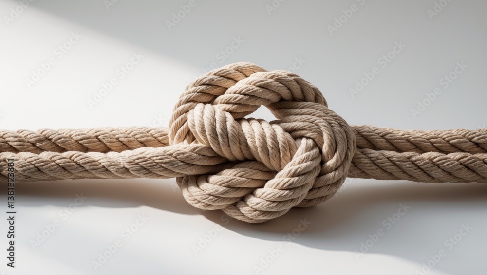 Rope knot detached on a white background. Rope knot detached on a white background.