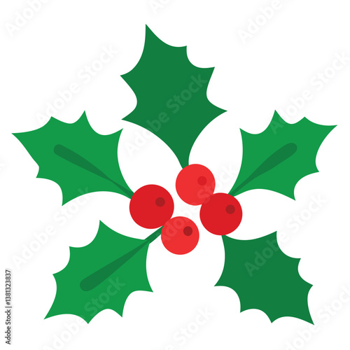 christmas holly with red berries
