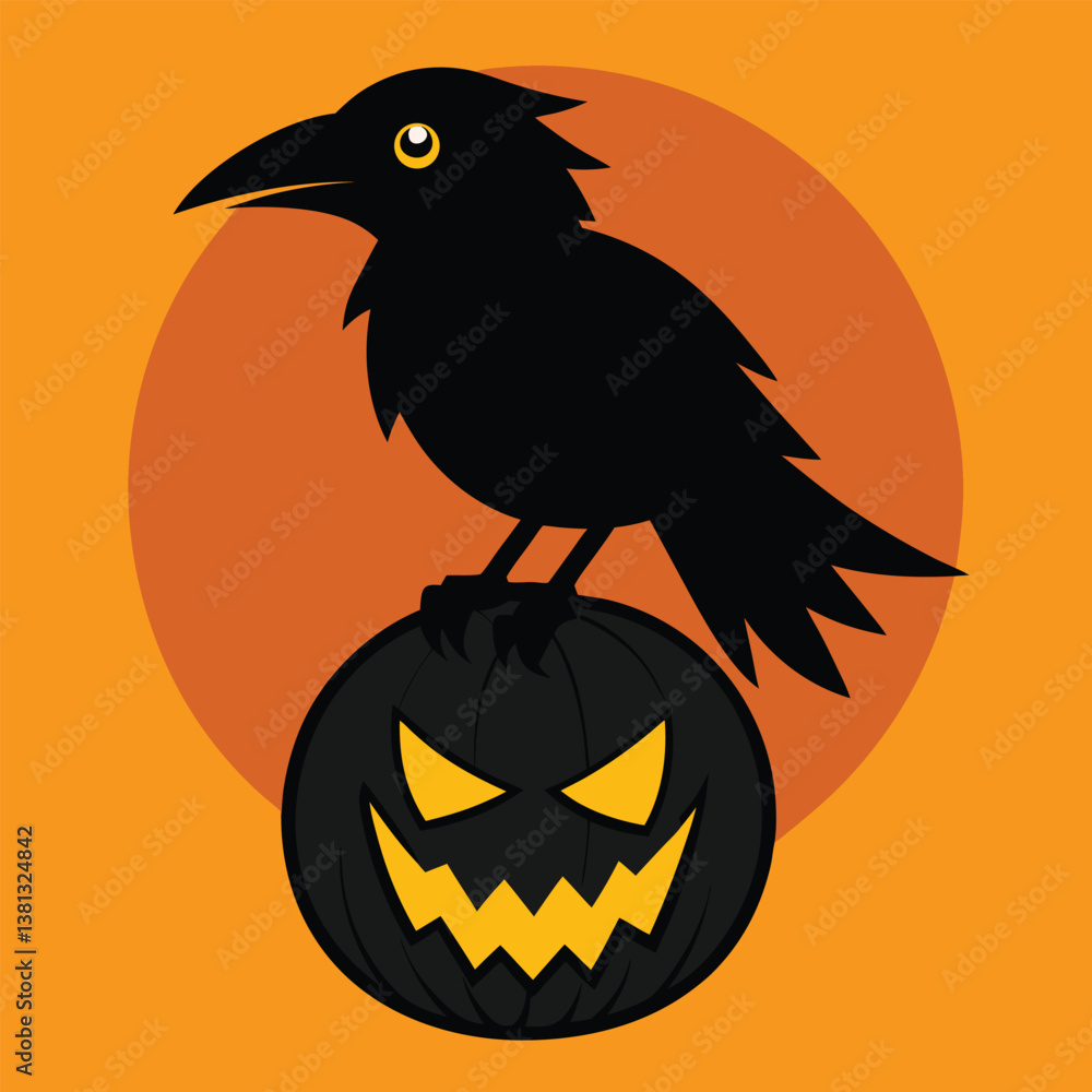 Fototapeta premium halloween pumpkin with bats