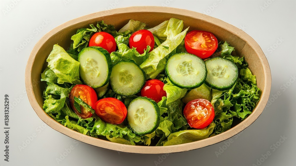 Fresh Green Salad with Cucumbers and Cherry Tomatoes Fresh Green Salad with Cucumbers and Cherry Tomatoes