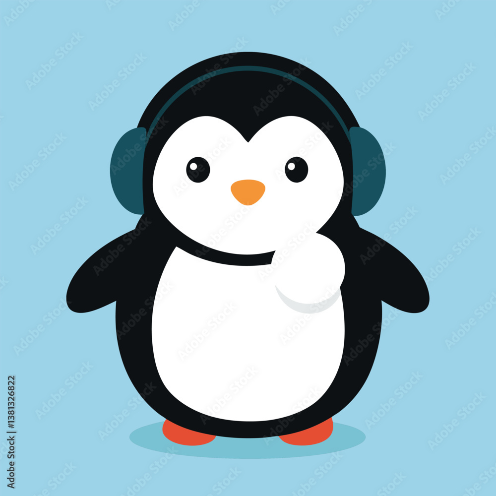 Obraz premium penguin with ice cream