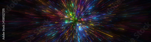 Colorful Cosmic Light Burst With Dynamic Energy and Radiance