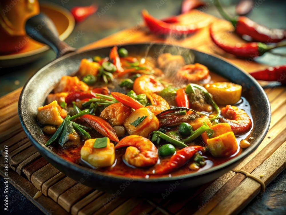 Spicy Seafood Stir Fry Tilt-Shift Photo: Delicious Seafood Recipe, Asian Cuisine, Miniatures, Food Photography Spicy Seafood Stir Fry Tilt-Shift Photo: Delicious Seafood Recipe, Asian Cuisine, Miniatures, Food Photography