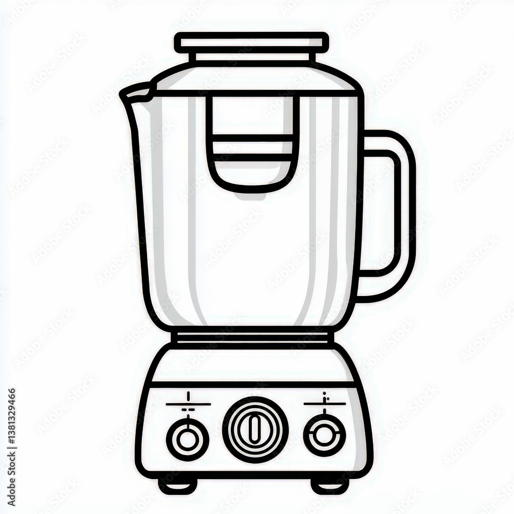 Blender icon in clean line art style representing a kitchen appliance for mixing and blending ingredients Blender icon in clean line art style representing a kitchen appliance for mixing and blending ingredients