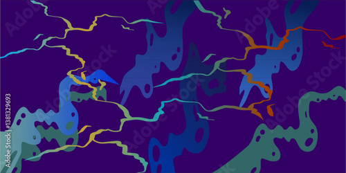 abstract blue background with crack effect 