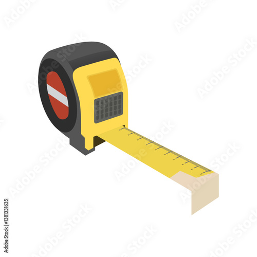 Measuring Tape Tool, A realistic vector of a measuring tape for construction and design