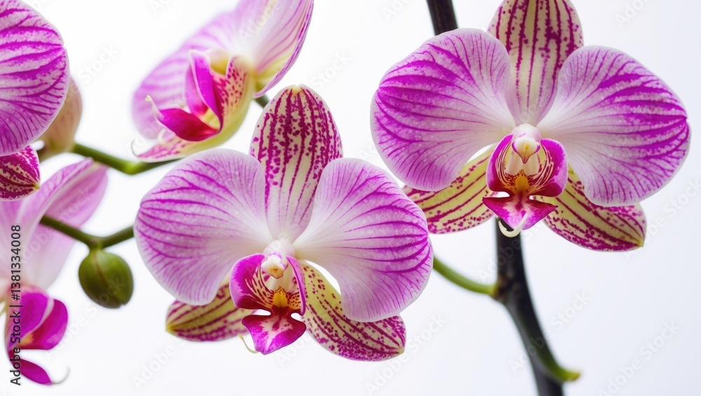 Obraz premium Pink Orchid Flower on a white background in isolation.
