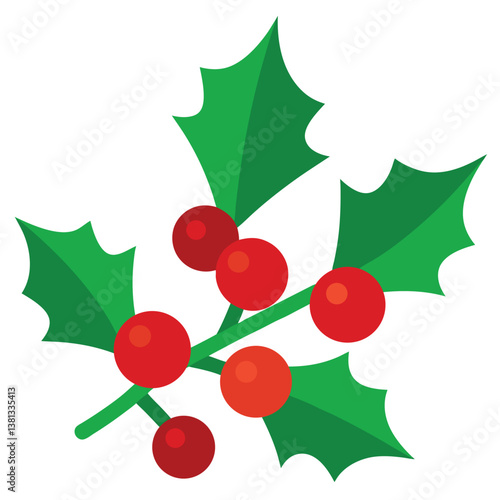 christmas holly with red berries