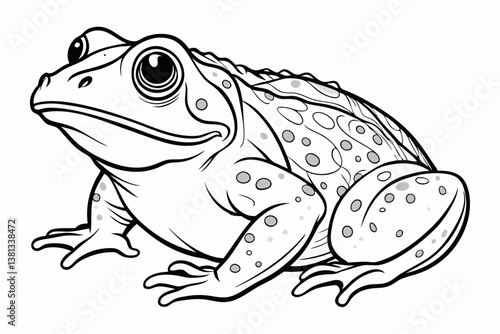 фотографія coloring page line art the african bullfrog vector