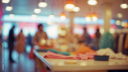 Wallpaper Mural Blurred image of retail furniture showcased in a store. Bokeh vintage tone effect image, taken from the front view of an office interior concept in a mall. Torontodigital.ca