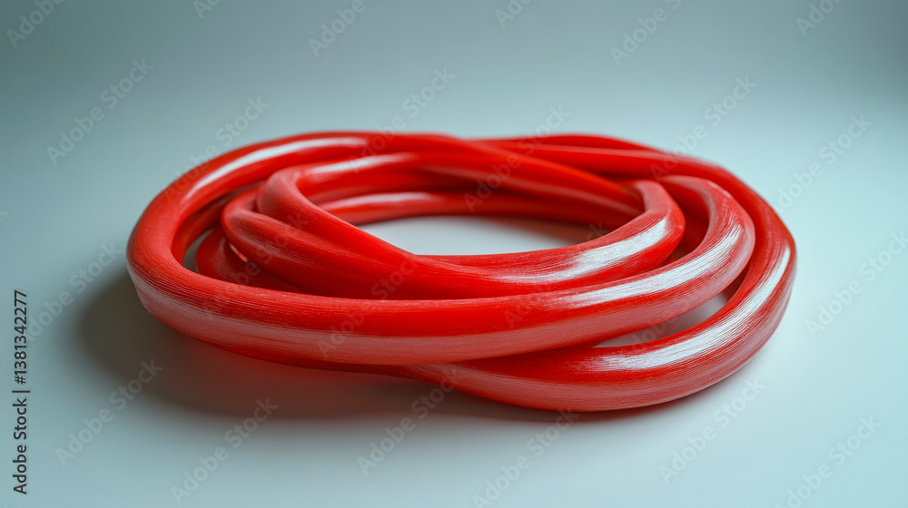 Rubber bands neatly coiled in a top-down view showcasing their vibrant color and smooth texture on a neutral background Rubber bands neatly coiled in a top-down view showcasing their vibrant color and smooth texture on a neutral background
