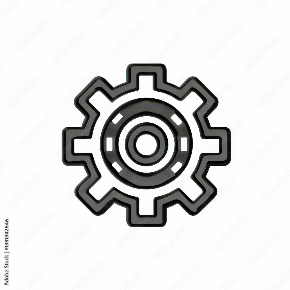 Minimalist settings icon representing configurations and adjustments in a clean and modern style Minimalist settings icon representing configurations and adjustments in a clean and modern style
