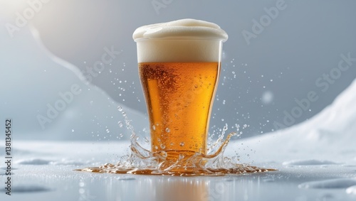Plastic cup of cider isolated on a white backdrop.