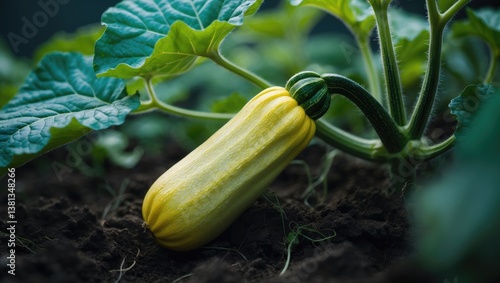 Blossom end rot, decayed courgette on a plant
