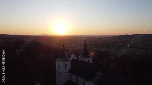Wallpaper Mural sunset over church tower with cross on top Torontodigital.ca
