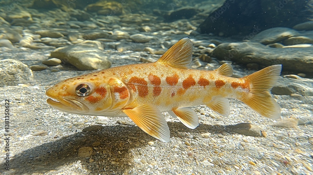 Stunning Underwater Shot of a Golden Trout Stunning Underwater Shot of a Golden Trout