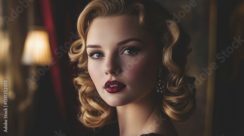 Old Hollywood Glamour Portrait with Vintage Lighting