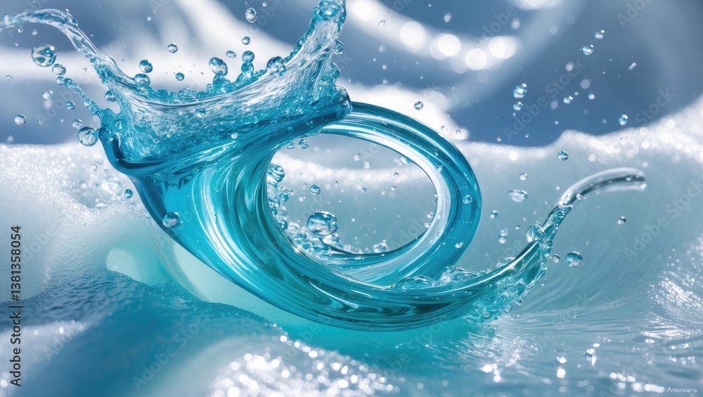 Fototapeta premium Blue water splash separated on background