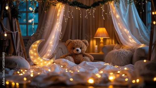 Hovel adorned with garland for children's celebration